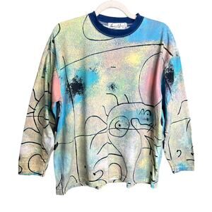 Abstract Art Sweatshirt VTG Pullover Surreal Indie Streetwear Y2K Alternative